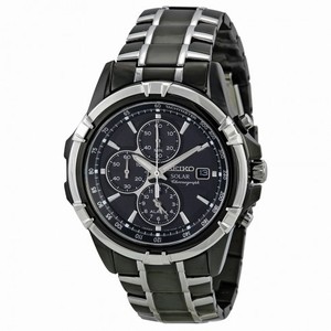 Seiko Solar Chronograph Black Dial Men's Watch SSC143