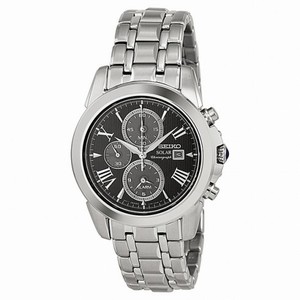 Seiko Solar Chronograph Black Dial Stainelss Steel Men's Watch SSC193