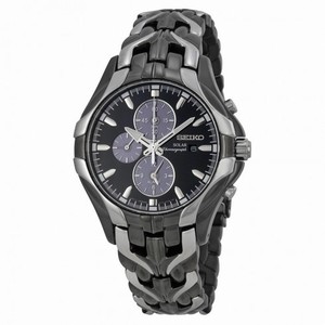 Seiko Solar Chronograph Black Dial Stainless Steel Men's Watch SSC139