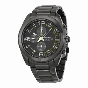Seiko Solar Chronograph Black Dial Stainless Steel Men's Watch Watch SSC217