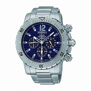 Seiko Solar Chronograph Blue Dial Stainless Steel Men's Watch SSC221P1
