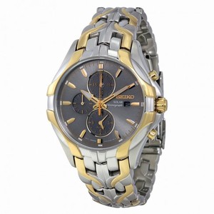 Seiko Solar Chronograph Grey Dial Two-tone Men's Watch SSC138