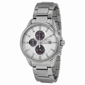 Seiko Solar Chronograph White Dial Stainless Steel Men's Watch SSC251
