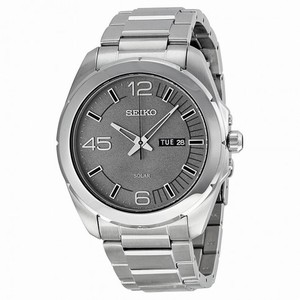 Seiko Solar Grey Dial Stainless Steel Men's Watch SNE273