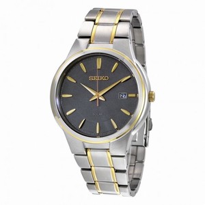Seiko Solar Grey Dial Two-tone Men's Watch SNE404