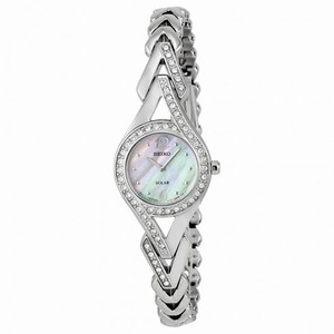 Seiko Solar Mother of Pearl Dial Stainless Steel Ladies Watch SUP173