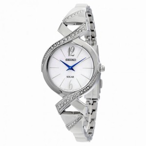 Seiko Solar Mother of Pearl Dial Stainless Steel Ladies Watch SUP263