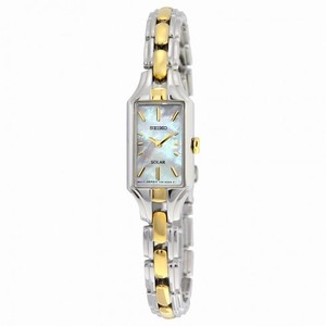 Seiko Solar Mother of Pearl Dial Two Tone Ladies Watch SUP164
