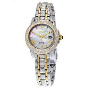Seiko Solar Mother of Pearl Dial Two-tone Ladies Watch SUT170