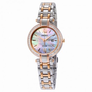 Seiko Solar Mother of Pearl Dial Two-tone Ladies Watch SUT184