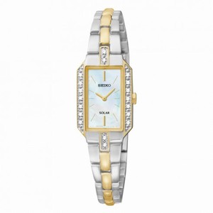 Seiko Solar Mother of Pearl Dial Two-tone Ladies Watch SUP234