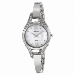 Seiko Solar Mother of Pearl Stainless Steel Ladies Watch SUP213