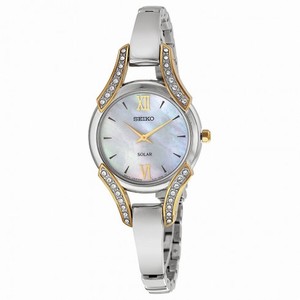 Seiko Solar Mother of Pearl Stainless Steel Ladies Watch SUP214