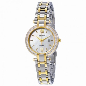 Seiko Solar Mother of Pearl Two-tone Ladies Watch SUT198