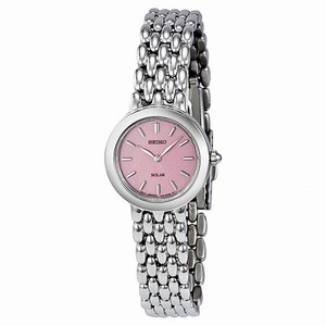 Seiko Solar Quartz Pink Dial Ladies Watch SUP021