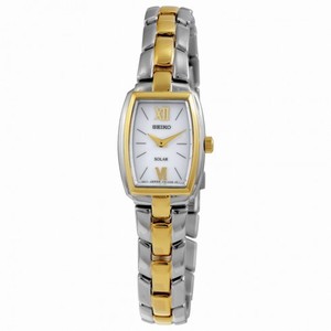 Seiko Solar Quartz Two-tone Tonneau Ladies Watch SUP070