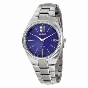 Seiko Solar Recraft Blue Dial Stainless Steel Ladies Watch SNE879