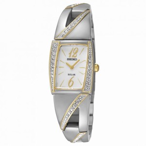 Seiko Solar Silver Dial Two-tone Ladies Watch SUP246