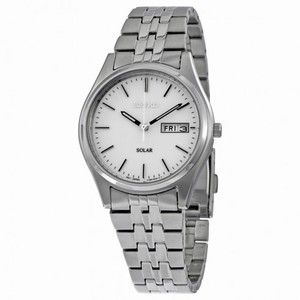 Seiko Solar White Dial Men's Watch SNE031