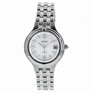 Seiko Solar White Dial Stainless Steel Ladies Watch SUT015