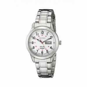 Seiko Solar White Dial Stainless Steel Ladies Watch SUT167