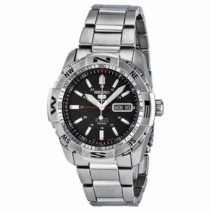 Seiko Sports 5 Black Dial Stainless Steel Men's Watch SNZJ05
