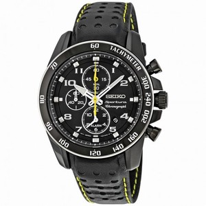 Seiko Sportura Chronograph Alarm Black Dial Men's Watch SNAE67