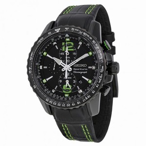 Seiko Sportura Chronograph Black Dial Black Men's Watch SNAE97