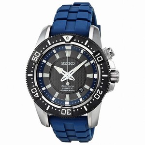 Seiko Sportura Divers Black Dial Blue Rubber Men's Watch SKA563