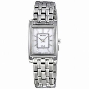 Seiko Stainless Steel White Dial Solar Power Ladies Watch SUP077