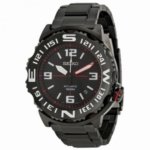 Seiko Superior Automatic Black Dial Black Steel Men's Watch SRP447