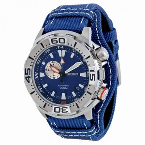 Seiko Superior Automatic Blue Dial Blue Canvas Men's Watch SSA053