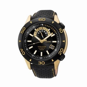 Seiko Superior Limited Edition Automatic Black Dial Black Leather Men's Watch SSA188