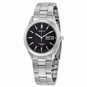 Seiko Titanium Black Dial Titanium Men's Watch SGG599P1
