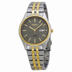 Seiko Two-tone Solar Charcoal Dial Men's Watch SNE042