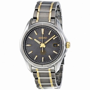 Seiko Two-tone Titanium Solar Quartz Gray Dial Men's Watch SNE143
