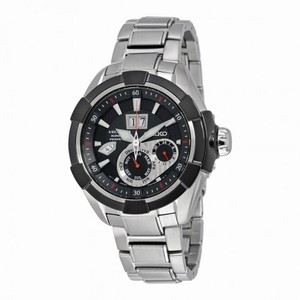 Seiko Velatura Kinetic Black Dial Stainless Steel Men's Watch SNP101