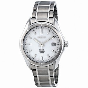 Seiko White Dial Grey Titanium Men's Watch  SNE139