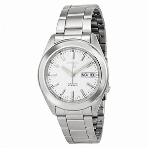 Seiko White Dial Stainless Steel Men's Watch SNKM61