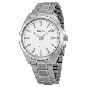 Seiko White Dial Stainless Steel Men's Watch SUR057