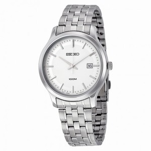 Seiko White Dial Stainless Steel Quartz Men's Watch SUR141