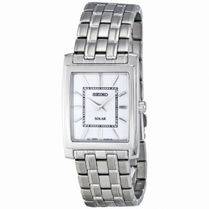 Seiko White Dial Stainless Steel Solar Men's Watch SUP895
