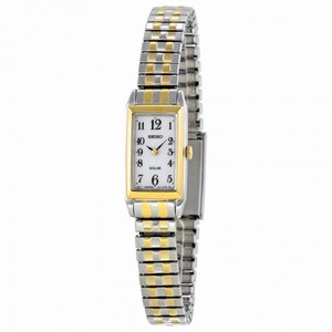 Seiko White Dial Two-tone Expansion Ladies Watch SUP242