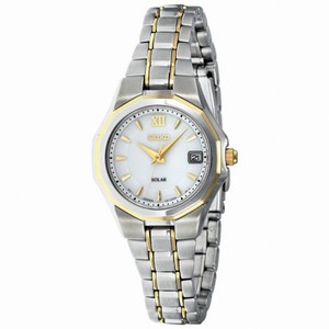 Seiko White Dial Two-tone Solar Power Ladies Watch SUT054