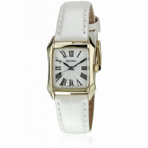 Seiko White Dial White Leather Ladies Watch SXGP24P1