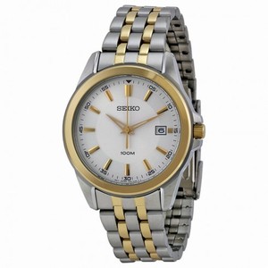Seiko White Sunburst Dial Two-tone Men's Watch SGEG88