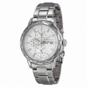 Seiko World Time Silver Dial Stainless Steel Men's Watch SPL047P1