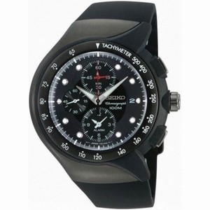 Seiko Streamline Black Rubber Strap Chronograph Men's Watch SNAD45P2