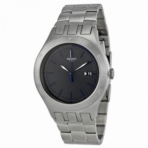 Open Box - Swatch Black Dial Stainless Steel Men's Watch YTS410G