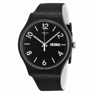 Swatch Backup Black Dial Black Silicone Unisex Watch SUOB715